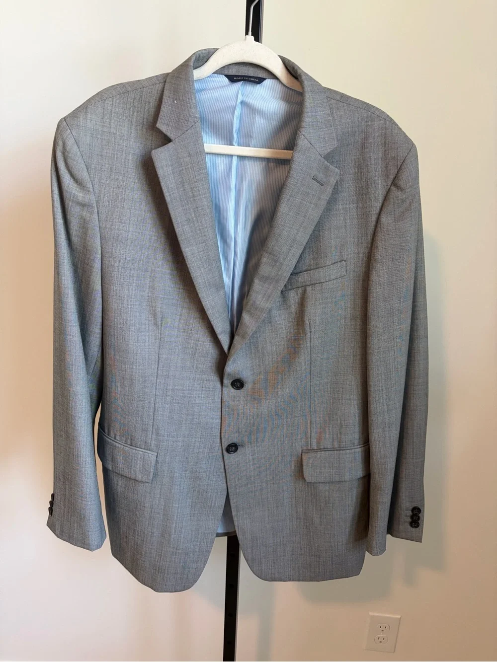 Banana Republic Light Gray Wool Sport Coat Blazer 44R Tailored Fit